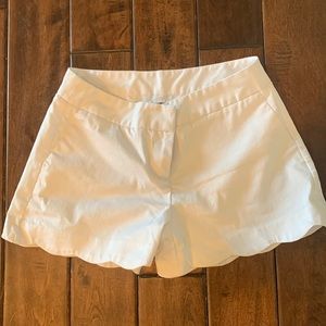 Scallop hem white shorts size 4